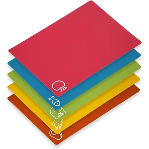 5 Pieces Flexible Cutting Boards, BPA Free Plastic Cutting Boards for Kitchen, Non Slip Cutting ...