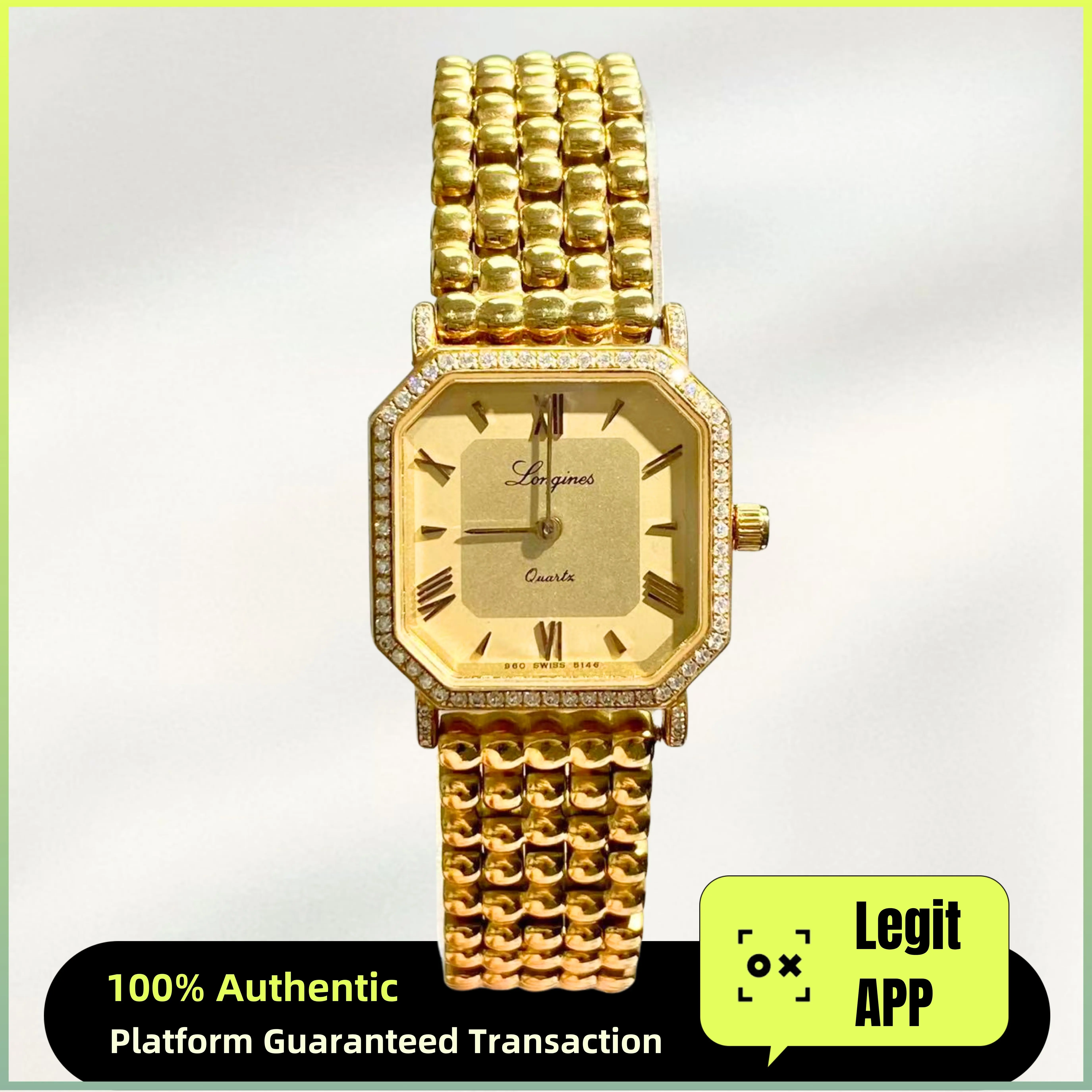 Longines Vintage “150th Anniversary”Quartz Gold Plated Steel 23mm Yellow Dial Diamond 11900308