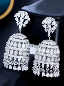 1 Pair Pretty Cubic Zirconia Bell Shaped Drop Earrings For Women For Wedding Engagement Anniversary Party Jewelry Valentine's Day Gift