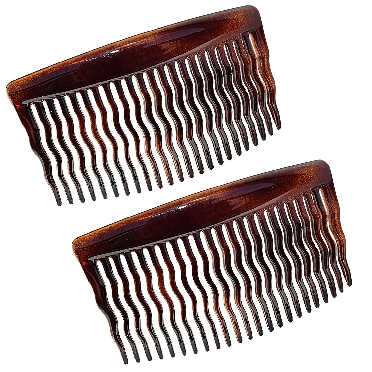 Parcelona French Zig Zag Small Cellulose Acetate 23 Teeth Side Hair Combs(2 Pcs)