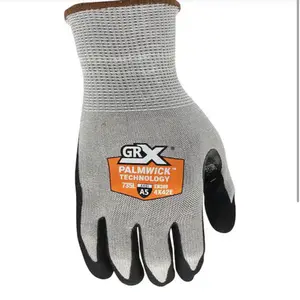 (Pack 5)GRX Extra Large Cut Resistant Gray Breathable Nitrile Work Gloves XL with Palmwick Technology A5 4X42E .ANSI-ISEA 105-2016 Cut Level A5 Touchscreen Compatible