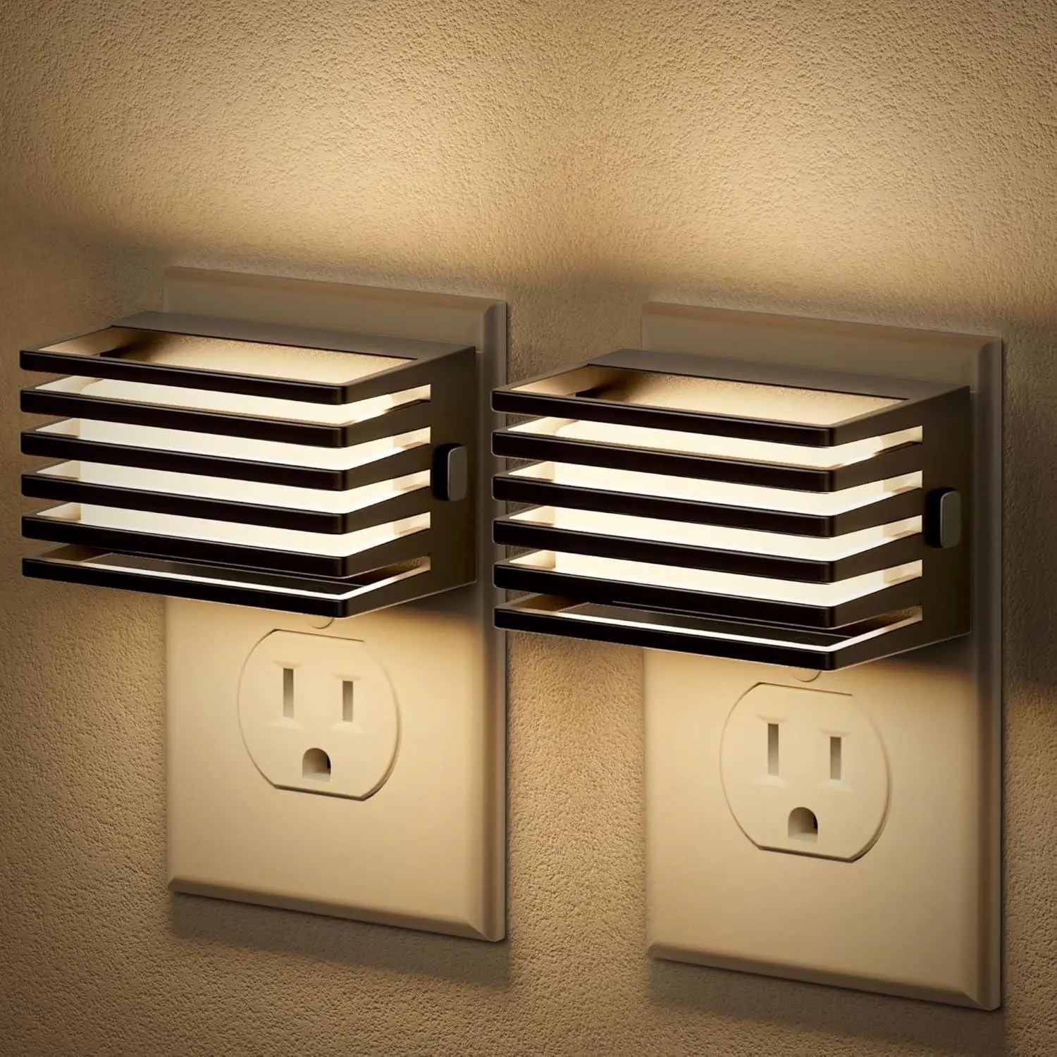 2-Pack Sleek Stylish LED Wall Lamps, USB Charging Auto Sensor Dimmable 3000K Soft Light, Home Decor Light for Bedroom, Ambient Lighting Wall Fixture for Hallway