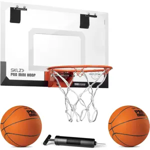 Mini Hoop Flip Over-The-By Basketball Hoop with Flip-up Rim + SKLZ Pro Mini Hoop 5-inch Foam Basketball, Orange