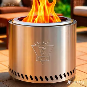 Fire Pit with Removable Ash-Pan: Smokeless Firepit 304 Stainless Steel Material - Smokeless Firepit for Outside Outdoor Patio Camping Backyard outdoor fire