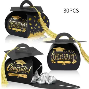 30 Pcs Graduation Cap Gift Boxes Graduation Party Favors Graduation Gifts Class of 2026 Candy Box with Tassel Table Centerpieces Graduation Decoration Treat Candy Boxes for Grad Party Supplies