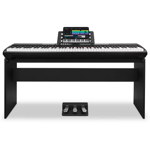 STRICH 88 Keys Weighted Keyboard with Stand & Sustain Pedal, Hammer-Action Digital Piano, 2x15W Built-In Speakers, Full-size Electric Piano Keyboard Supports USB-MIDI/Wireless Connect, SDP-120S Multifunction