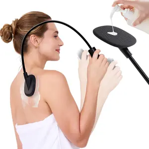 Upgraded Curved Lotion Applicator for Back, Back Lotion Applicator for Women Men Seniors with Silicone Brush, Adjustable Curved Handle for Body Lotion, Self Tanning, Sunscreen, 360° Easy Reach Full Back Cover