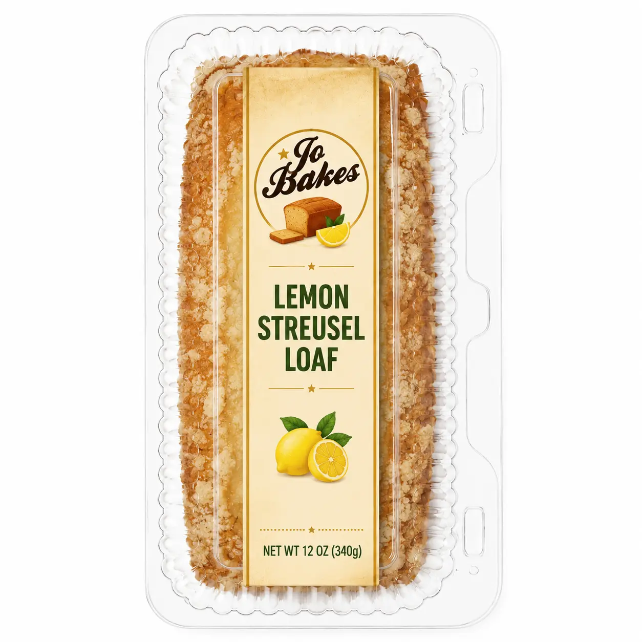 JO BAKES Lemon Streusel Loaf Snack, 12 oz