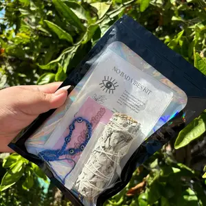 White sage & selenite smudge kit with evil eye bracelet