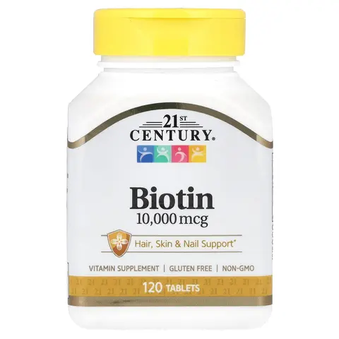 21st Century Biotin, 10,000 mcg, 120 Tablets