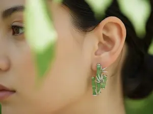 Bamboo Whisper Silver Bamboo Earrings Minimalist Dainty Studs Zen Style Jewelry Gift for Everyday Wear or Special Occasions