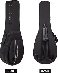 Crossrock 5-String Banjo Foam Case | Lightweight Gig Bag for Resonator Banjos with Plush Interior & Storage
