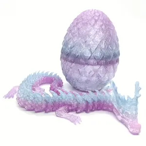 1set 3D Printed Dragon Egg and Cool 3D Printer Dragon Statue, Animals Dinosaur Eggs, Collectible Figurine for Home Office Decor