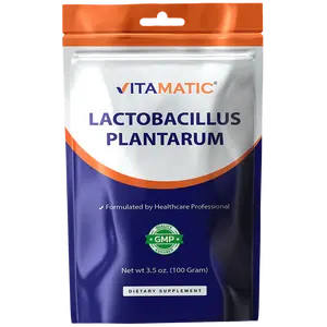 Vitamatic Lactobacillus Plantarum Probiotic Powder - 100 Grams for Digestive Health Support - GMP Certified - 100 Servings