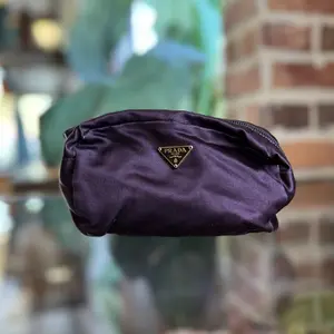 Pre-owned PRADA satin Toiletry Bags Purple Pouch