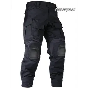 Waterproof Camouflage Tactical Men - Durable Outdoor Hiking Pants with Knee Pads, No Belt, and Breathable Fabric for Comfortable Wear Motorcycle Leggings