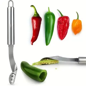 1pc Heavy-Duty Stainless Pepper Core and Seed Remover - Pepper for Bell, Jalapeño, Cayenne Peppers - - De-Seeder for, RV, Outdoor Kitchens ( 304 Stainless)