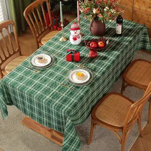 Christmas Tablecloth Green Tabl Cloth Rectangle Spill Wrinkle Resistant Xmas Table Cover for Dinning(60" x 102")