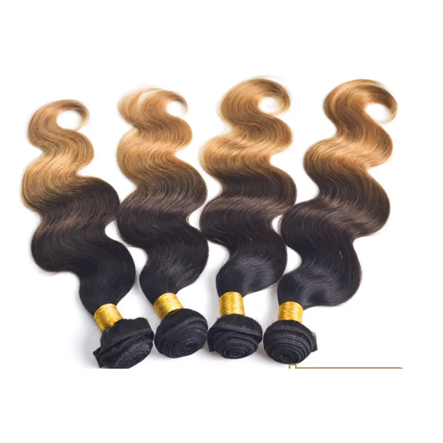Three Color Gradient Real Wig Hair  1b 4 27ombre Hair Weft