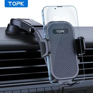 TOPK Car Phone Holder for Dashboard, Adjustable Car Phone Holder, Universal Car Interior Accessories Compatible with Most Smartphones, Vent Mount, Car Cellphone Mount, Car Phone Stand, Car Gadgets