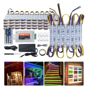 TikTokShopBlackFridayVEVOR 80PCS LED Storefront Lights, 41 ft, LED Module Lights, 5050 SMD 3-LED RGB Color Changing Window Lights with Remote Control for Business Store Window Advertising Letter Signs, IP68 Waterproof