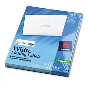 Avery Self-Adhesive Address Labels for Copiers 1 x 2-13/16 White 3300/Box