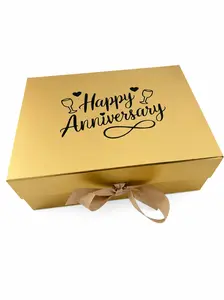 Customized gift box with magnetic lid, and ribbon. ( Send message with desired custom)Size: 33*25*12.5 cm,Thickness: 2 mm.