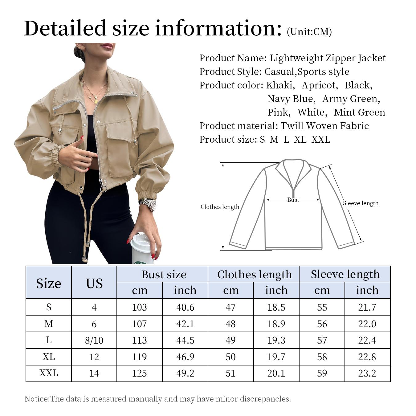 ASWULK Women's Cropped Jacket Zip Up Lightweight Oversized Utility Coat with Pockets for Spring and Fall Wear Adjustable Drawstring Snap Button Zipper ASWULK Women's Cropped Jacket Zip Up Lightweight Oversized Utility Coat with Pockets for Spring and Fall Wear Adjustable Drawstring Snap Button Zipper