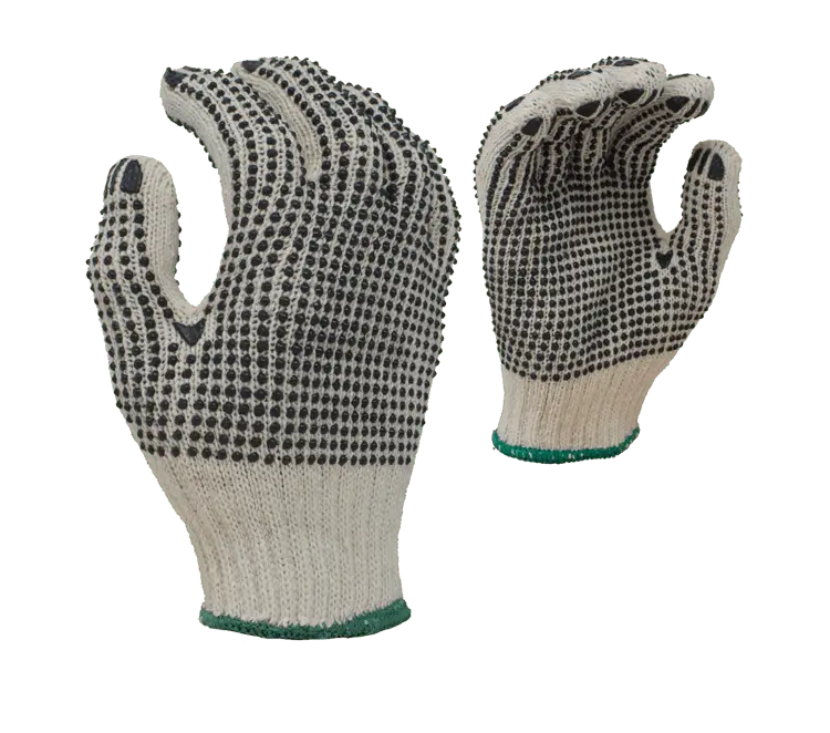 Task Glove (TSK11201) - 7 Gauge Economical Cotton-Polyester Ambidextrous Anti-Slip Protection Workwear Gloves with 2-Sided PVC Dots (12 Pack), Ambidextrous Gloves