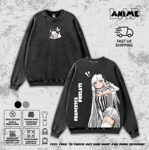 Fate Strange Fake Francesca Prelati Vintage Washed Shirt Retro Anime Streetwear Men Women Tee Hoodie Sweatshirt Tank Top Acid Wash Heavy Cotton Graphic