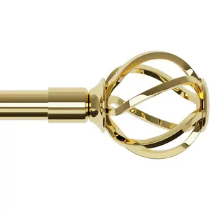 Curtain Rods for Windows 32-50 inch with Twisted Cage Finials, Adjustable Curtain Rod Set with Brackets, Heavy Duty Curtain Rod for Bedroom, Kitchen, Decorative 5/8" Diameter Curtain Rod