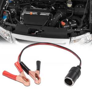 12V Battery To Cigarette Lighter Adapter Alligator Clamp Clip 20A Car Socket