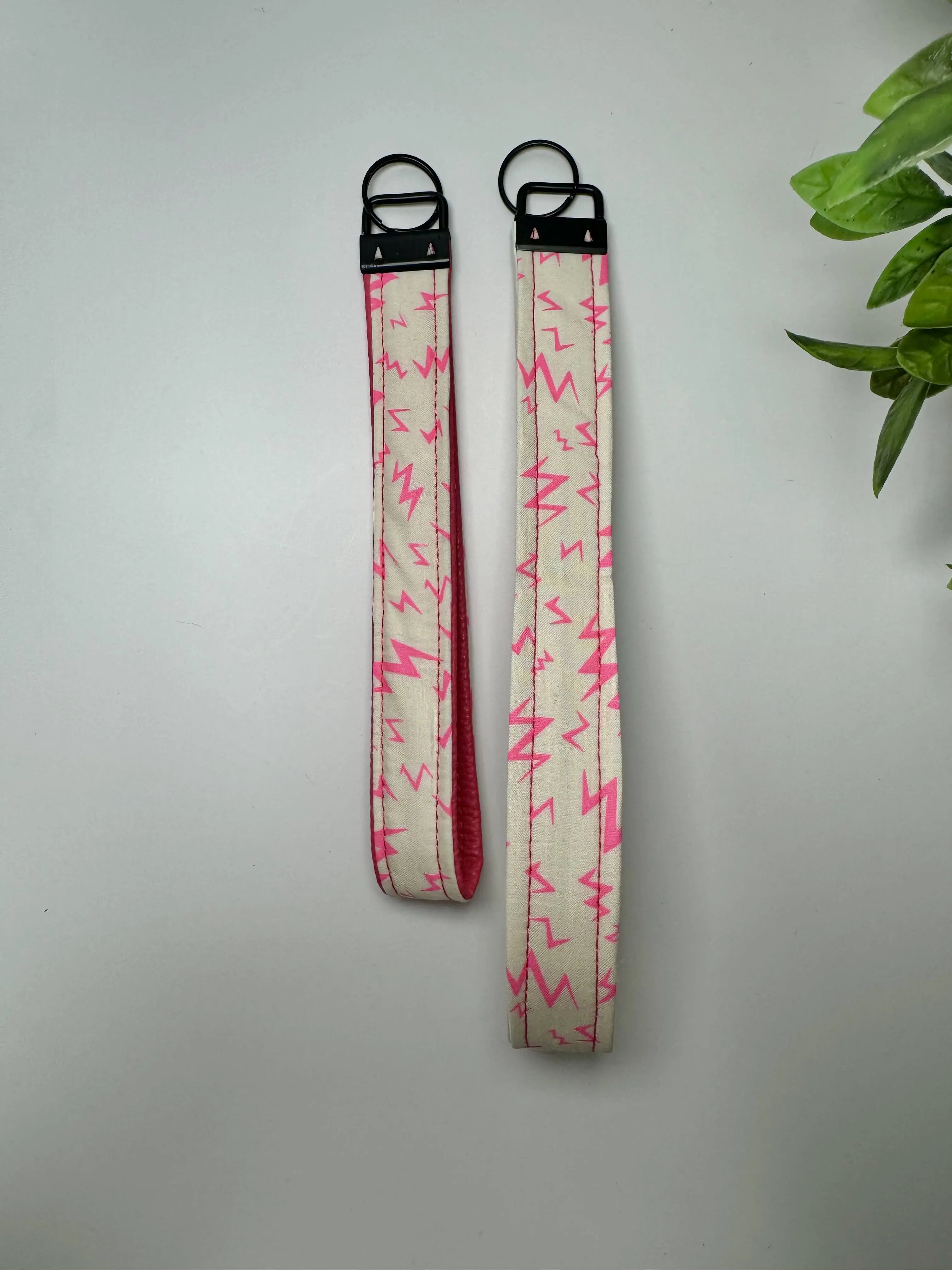 Hot Pink Lightning Keychain