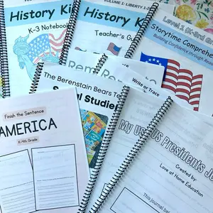 The K-3 Full American Bundle: Storytime Comprehension, History Kids TG & K-3, Berenstain Bears Social Studies, America writing prompts, US presidents and states journals first grade