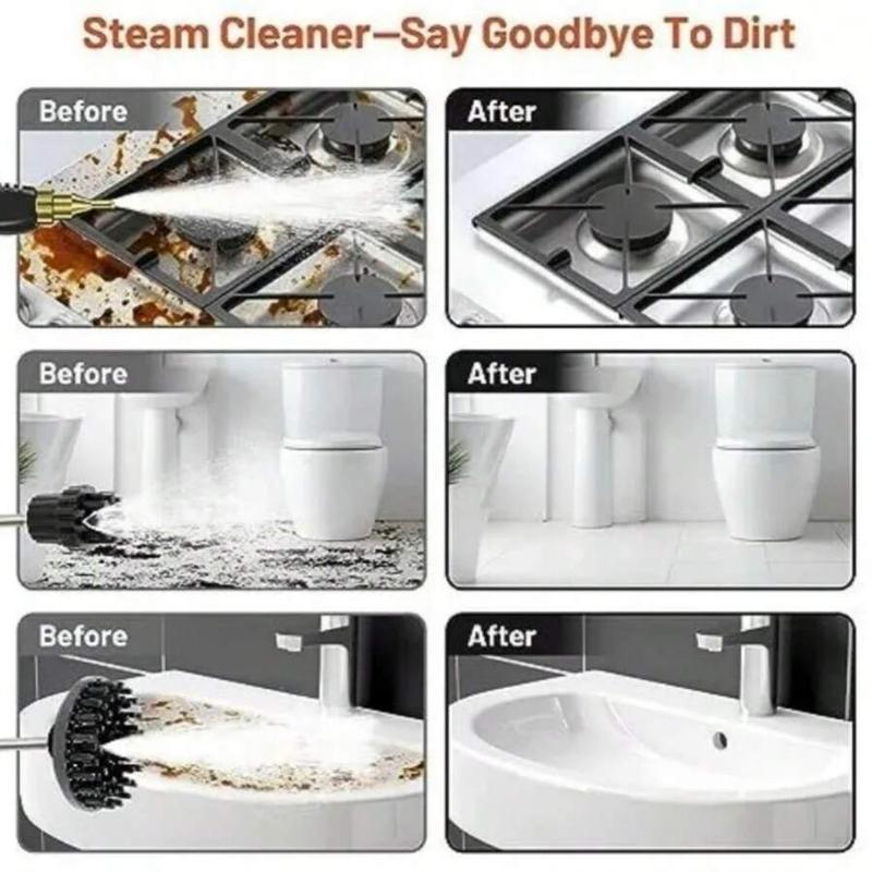 Handheld Steam Cleaner 2500W High Pressure Steam Cleaner For Home, Steamer For Cleaning With 3 Brush Heads, 2 Washers & Extended Rod, Steam Cleaner For Upholstery Kitchen Air Conditioning Bathroom To Remove Grime, Grease, Oil Fume, And More