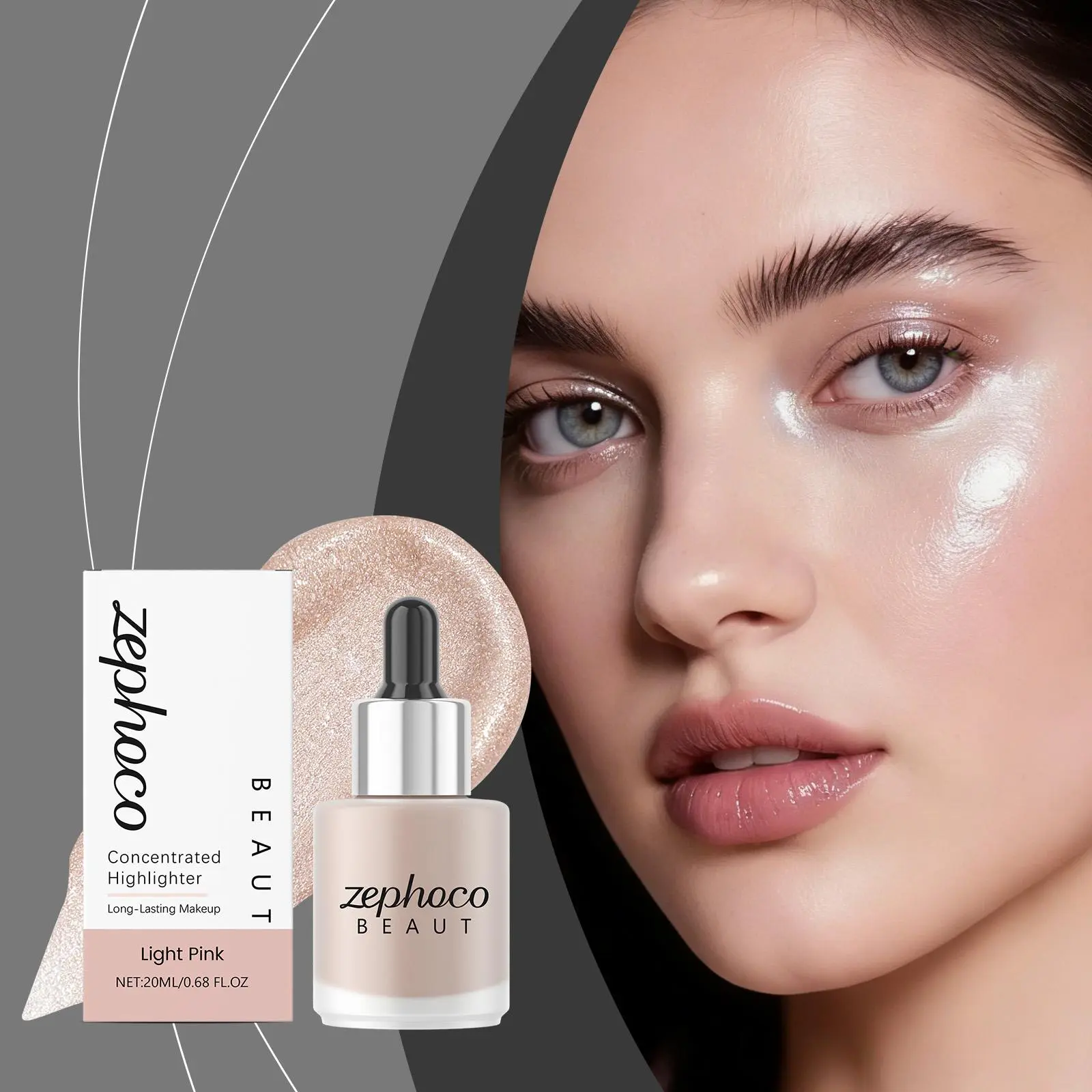Concentrated Highlighter Liquid Enhance Skin Radiance Refined Makeup Effect Easy Application Suitable Daily Facial Makeup