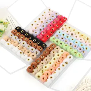 Mixed Color Plush Ball Beads (35pcs/box), Bead Assortment, DIY Decorative Beads for Pen & Keychain & Bag Decoration, DIY Accessories for Jewelry Making, DIY Beading Accessories