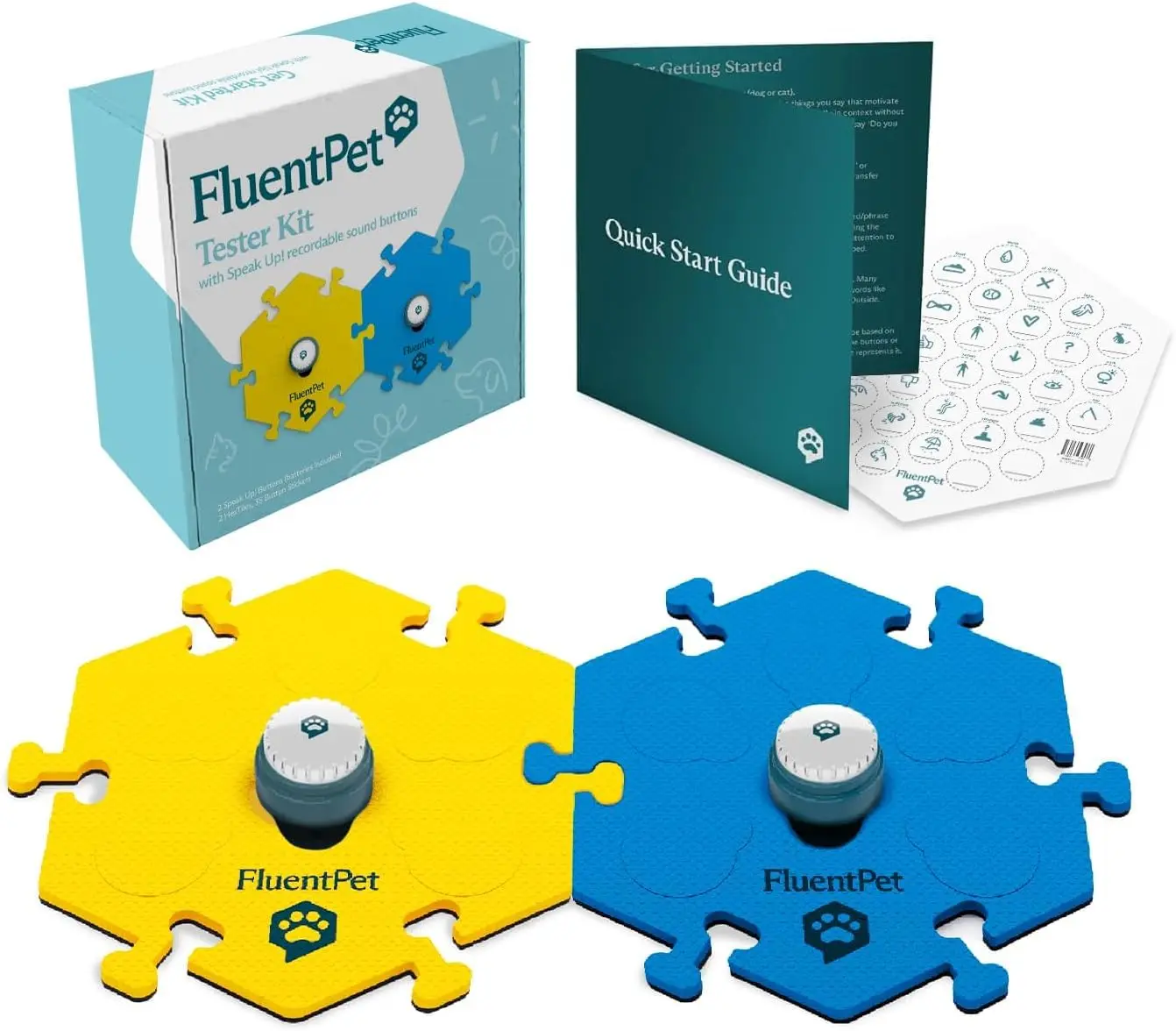 FluentPet Tester Kit – Bold Sticker Sound Button for Dog & Cat Training