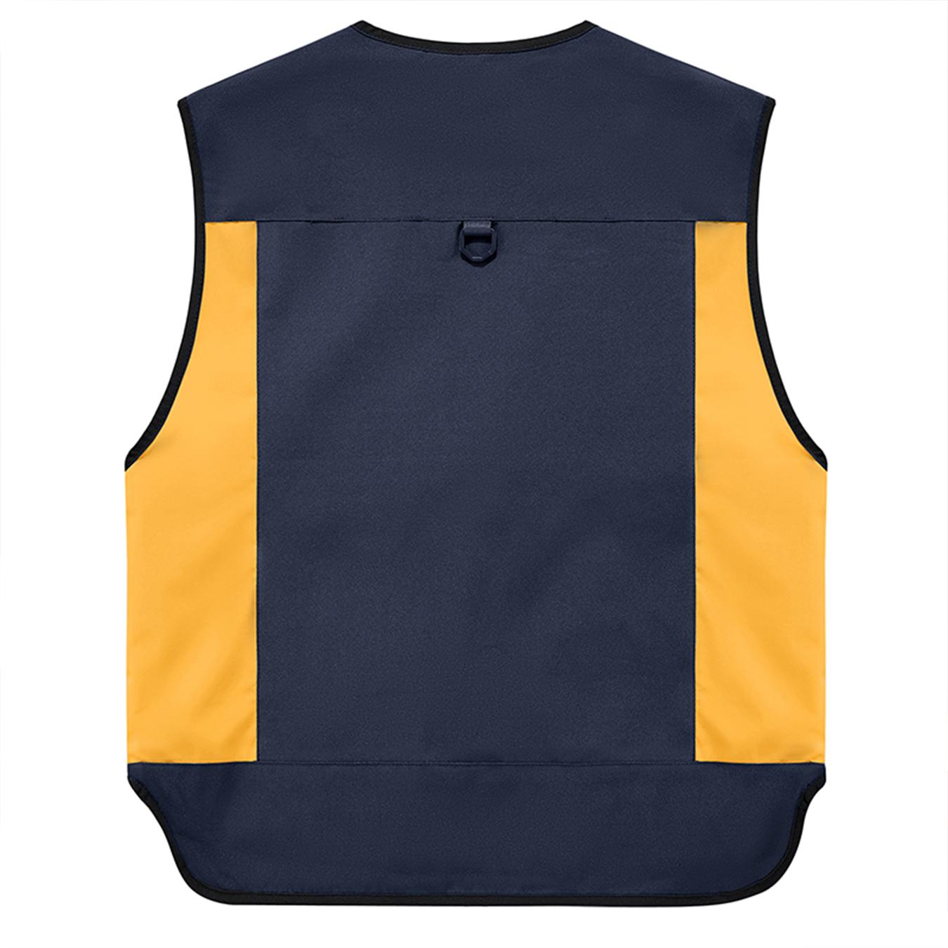 Men’s Color Block Multi-Pocket Utility Vest – Breathable Mesh-Lined Outdoor Cargo Vest