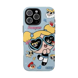 Powerpuff Girls Bubbles Phone Case – Cute Cartoon Aesthetic Cover Compatible with iPhone 17, 16, 15, 14, 13, 12, 11, X & Samsung Galaxy