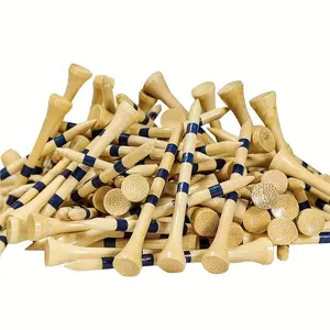 Bamboo Golf Tee, 20/50pcs Reusable Durable Golf Tee, Outdoor Golf Accessories, Suitable for All Golf Enthusiasts