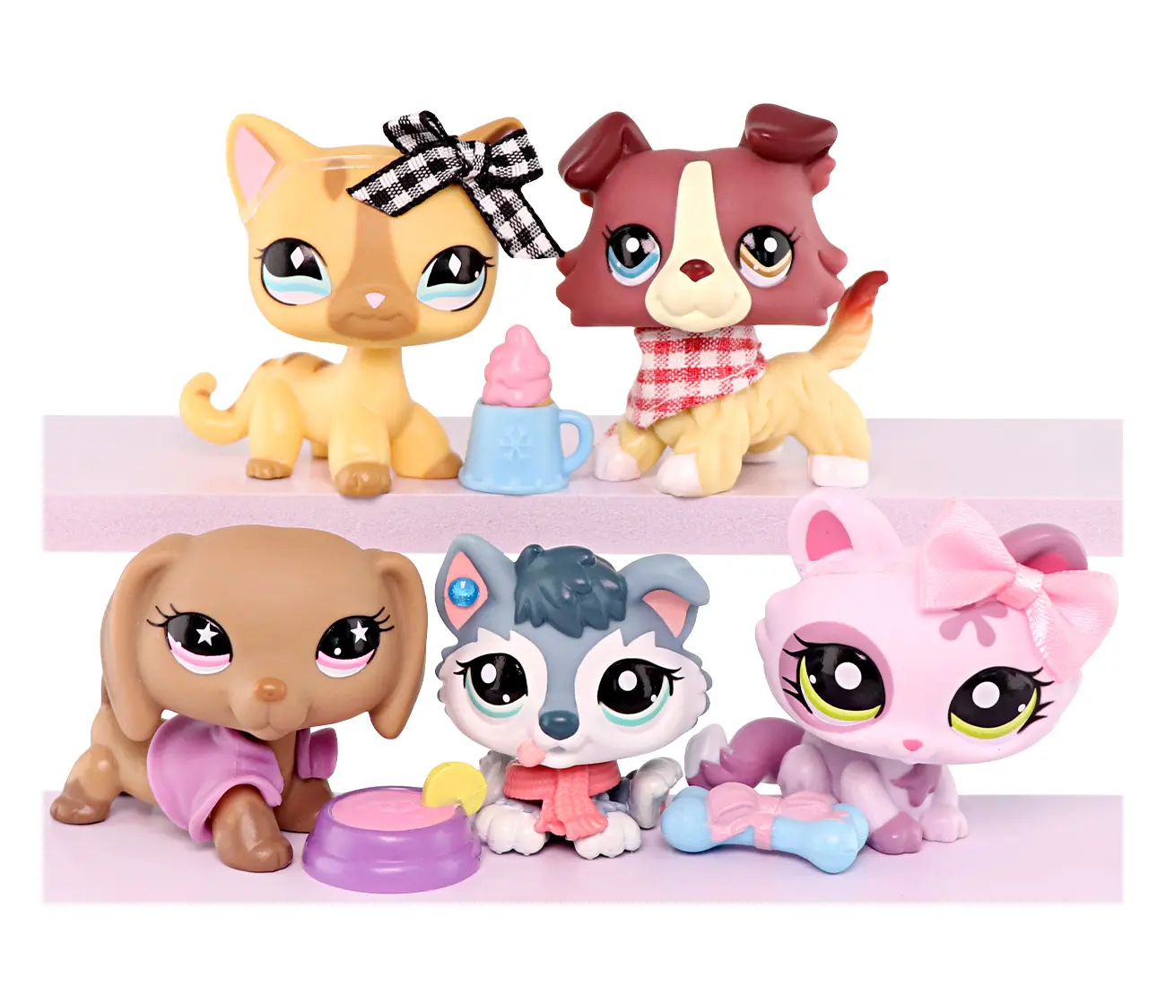 LittlePeta Miniature Cat & Dog Figurines Pet Pack - Cute Kawaii Collectible Figure Decor, Kids' Educational Toy, Ideal Xmas Gift, Figurines Collectibles