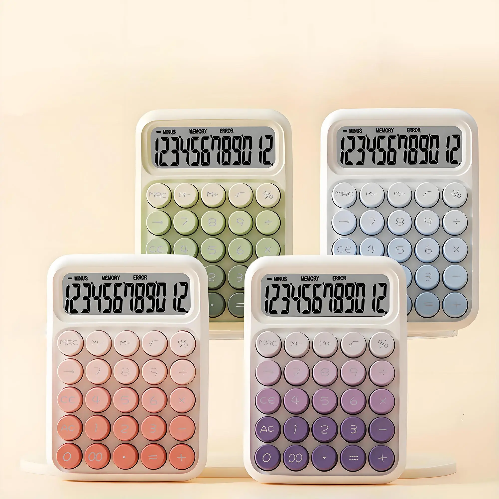 12-digit Calculator, 1 Count Battery Powered Gradient Calculator, Office Calculator with Large Button Display for Students, Office Supplies