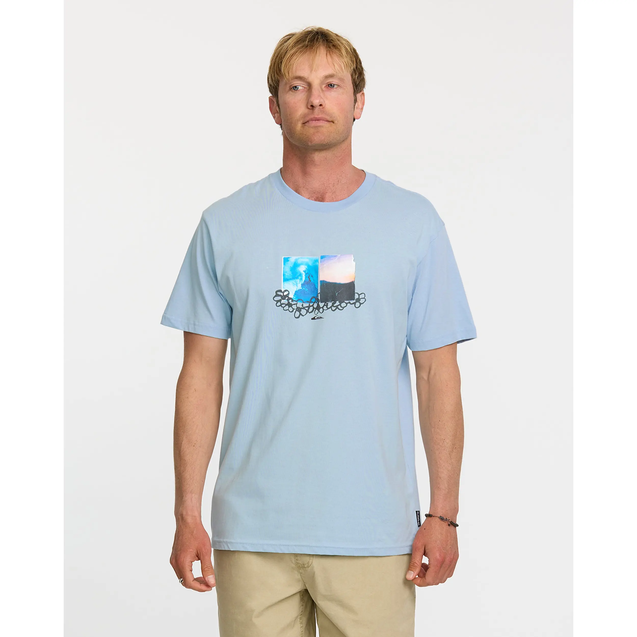 Quiksilver | Blue Baloon Classic T-Shirt | 100% Cotton Soft Hand Feel | Everyday Wear & Casual Streetwear