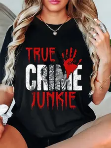 100% Cotton Unisex True Crime Junkie T-Shirt True Crime Gifts & Crime Junkie Shirt