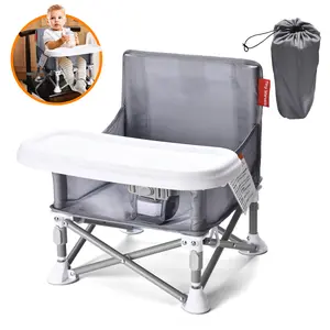 Tiny Marvels Portable 3-in-1 Baby Booster Seat – Cozy Floor Seat, Feeding Seat with Tray, Toddler Booster – Compact, Foldable, Safe with Child Safety Belt Carry Bag – Perfect for Travel & Family Time