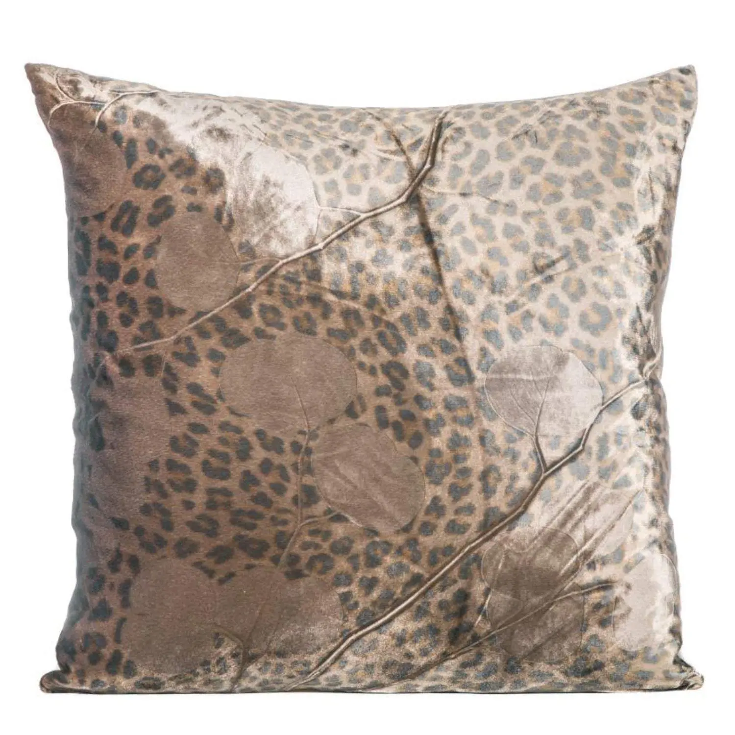 Eucalyptus Leopard Cobble Signature Velvet Pillow