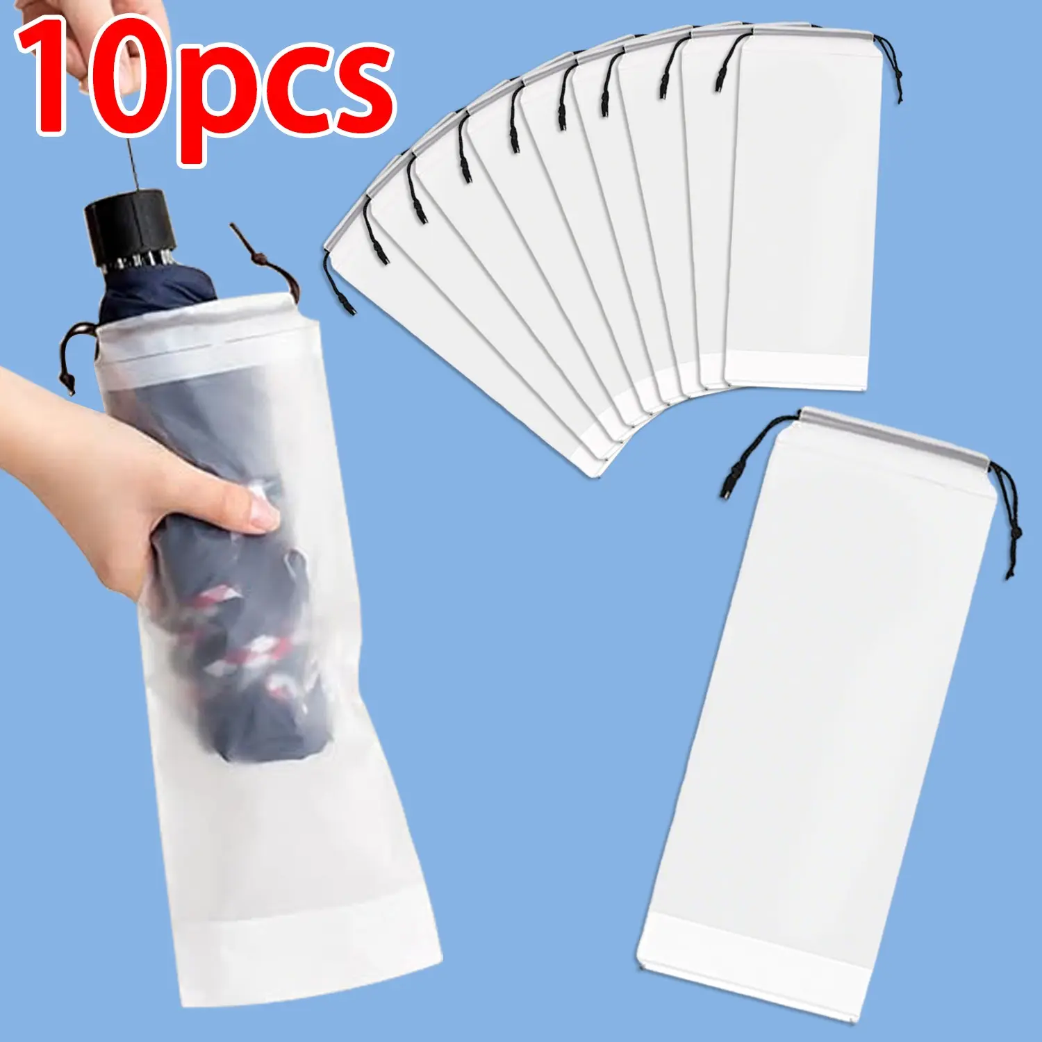 Reusable Pe Drawstring Umbrella Storage Bag, Fits Umbrellas Phones Water Bottles, Portable Outdoor Organizer, Perfect Gift