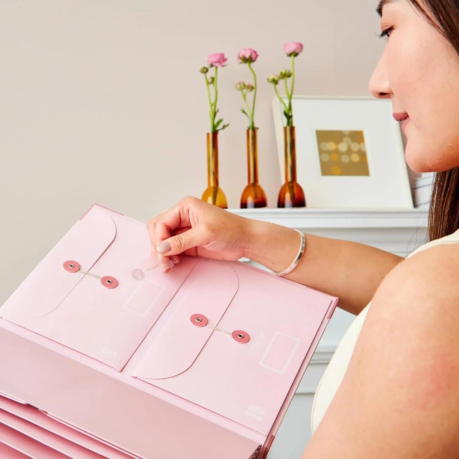 Accordion File Organizer Manila Pocket Document Folder for Passports, Birth Certificates & Important Papers, Office & Home Storage,gift for Weddings, Travel, Lovers, Friends, Graduation, Anniversary