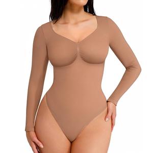 FeelinGirl Women's Seamless  Long Sleeve Thong Bodysuit for Tops and Comfortable for  Lady  Soft   Womenswear  live stream dealsforyoudays